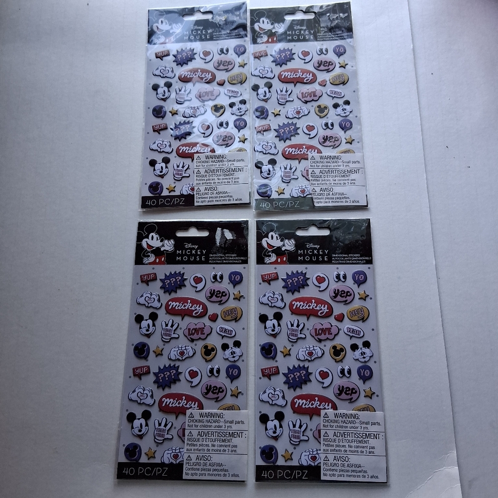 Disney Mickey Mouse Dimensional Stickers 4 Sheets